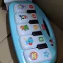 Fisher-Price Baby Activity Mat Glow and Grow Kick & Play Piano Gym, Portable Musical Toy with Smart Stages Learning, Ages 0+ Months, Blue, Queens English Version, HWY58