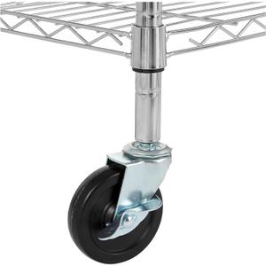 Stem Caster Wheels 3 inch, Shelving Wheels Heavy Duty, Industrial Casters for Wire Shelving, Wheels Set of 4, Stem Threaded 1/4"-20 Shelf Caster Replacement Wheel, Black
