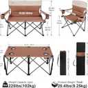 Camping Chair Set of 3, Outdoor Folding Camping Chairs for Heavy People with Cup Holder & Carry Bag,Collapsible Chair Include One Sofa Chair and Two Single Chair,Support up to 500lbs