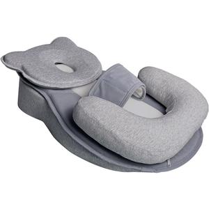 Baby Lounger Pillow for Infant Support Cushion Breastfeeding Pillow, Bottle Feeding, Tummy Time (Grey)