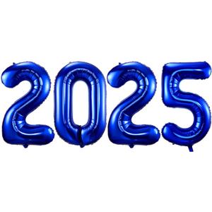Navy Blue Number 2025 Balloons, 40" Large Navy Blue 2025 Balloons Helium Mylar Foil Balloons for 2025 New Year Christmas Graduation Party Decoration