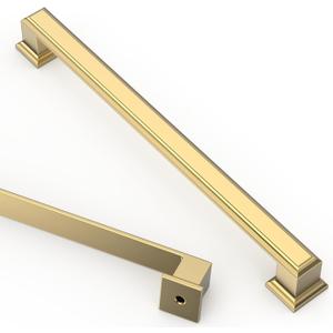 Asidrama 10 Pack 7.5 Inch(192mm) Brushed Brass Cabinet pulls Kitchen Cabinet Handles, Cabinet Pulls Kitchen Cabinet Hardware for Cupboard Drawer Pulls 2044