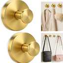 2 x Mity rain Suction Cup Hooks for Door Wreaths, Reusable Metal Wreath Hangers for Front Door Glass Windows, Strong Hold No-Drill Wreath Holder Ideal for Holiday & Christmas Door Decorations（Gold）