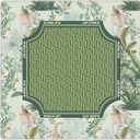 Vintage Botanical Pheasant Floral Mahjong Mat, Non-Slip Noise Reduction Square Game Table Pad, Retro Tropical Green Plant Bird Flower Vase Border Print Portable Play Mat for Mahjong, 31.5 x 31.5 inches