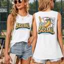 Baseball Mom Shirts for Women:Baseball Graphic Tank Tops Game Day Vest Top (XL)