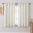 Chyhomenyc Natural Curtains 54 Inch Length for Living Room, Light Filtering Faux Linen Slub Textured Window Curtains, Neutral Soft Airy Privacy Rod Pocket Curtain for Bedroom, 42Wx54L, 2PCS