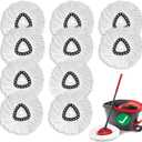 10 PCS Spin Mop Replacement Head,100% Microfiber Mop Heads Replacements Compatible with Cedar Easywring 1-Tank System, 360 Degree Round Mop Refills for Easy House Cleaning Floor Mopping