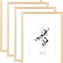 Yaetm 12x16 Picture Frame with Mat for 8.5x11 Set of 4, Natural Solid Oak Wood 12x16 Frame for Gallery Wall and Poster, Wall Mounted (4 pack, Oak)