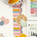 3 x Carson Dellosa We Belong 39Ft of Boho Bulletin Board Borders, 13 Strips of Scalloped Trim with Stripes and Polka Dots for Rolling Whiteboard, Cork and Posterboard, Nursery, Party, and Classroom Decor