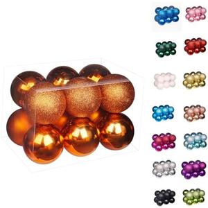 Emopeak 24 Pcs Christmas Balls Ornaments for Xmas Christmas Tree - 4 Style Shatterproof Christmas Tree Decorations Hanging Ball for Holiday Wedding Party Decoration (Orange, 3.2"/8CM)