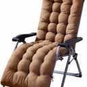 Patio Chaise Lounger Cushion Rocking Chair Sofa Cushion with 6 Ties Thick Padded Swing Bench Cushion Zero Gravity Chair Cushion61x19x3in (Coffee)