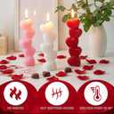 MTLEE 6 Pcs Mother's Day Taper Candles Heart Candle Sticks 6.5 Inch Tall Pink Red White Candlestick Pillar Soy Candles Mother's Day Birthday Gifts for Fireplace Home Table Decor Party Dinner Wedding