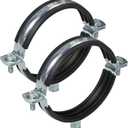 AKIHISA 5PCS Split Ring Pipe Hanger Heavy Duty Adjustable Pipe Bracket Clamp Wall Ceiling Mount Pipe Supports ID 5.5 Inch(140mm)