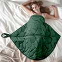 Weighted Lap Blanket 7 lbs 41" x 53"- Gifts for Mom Women Wife, Cozy Luxury Velvet Small Weighted Blankets,Portable Travel Blankets for Adults,All-Season Blanket Relaxation Gift, Green