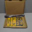 Slow Down Kids at Play Safety Signs, Yellow and Black, Reflective Aluminum, 14x10 Inches, 2 Pack with 36-Inch Metal Stakes