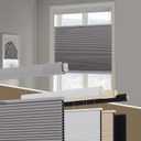 Persilux No Tools No Drill Blackout Cellular Shades for Windows Cordless Top Down Bottom Up Honeycomb Blinds,Easy to Install Cellular Blinds for Indoor Windows, Grey, 18" W x 36" H