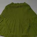 Breezy Lane Womens Midi Skirts for Women Pleated Elastic High Waisted A Line Ruffle Flowy Summer Skirts (Green), Medium
