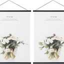 Miaowater 2 Pack Magnetic Poster Frame Hanger,44x24 44x32 44x28 Light Wood Wooden Frames Hangers for Photo Picture Art Canvas Print Artwork Wall Hanging Black 44''