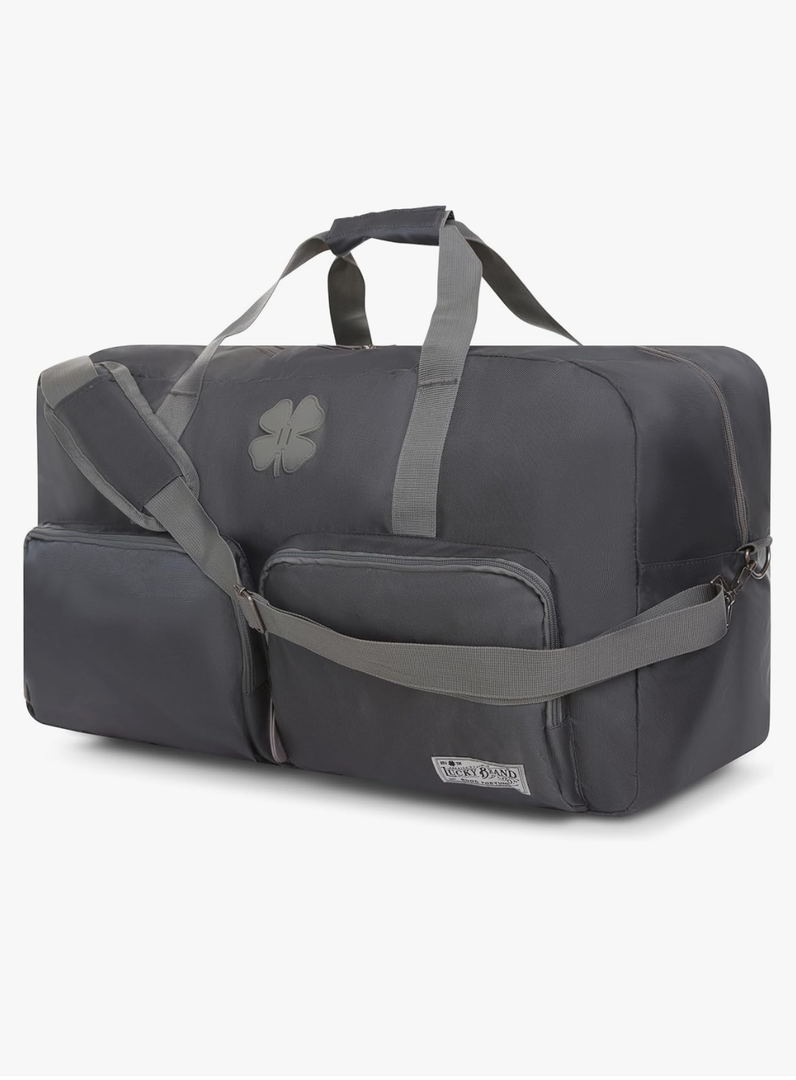 Lucky Travel Duffel Bags 65L, Gym Bag, Travel Bag & Large Duffle Bag for Men, Foldable Overnight Weekender Bags for Women & Men with Adjustable Shoulder Strap, Charcoal