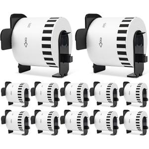 12 Rolls Compatible with Brother DK-22205/DK-2205 (2.4 in x 100 ft) Continuous Shipping Address Labels Replacement Refills QL-800 QL-820 QL-810 QL-1110 QL Label Printer