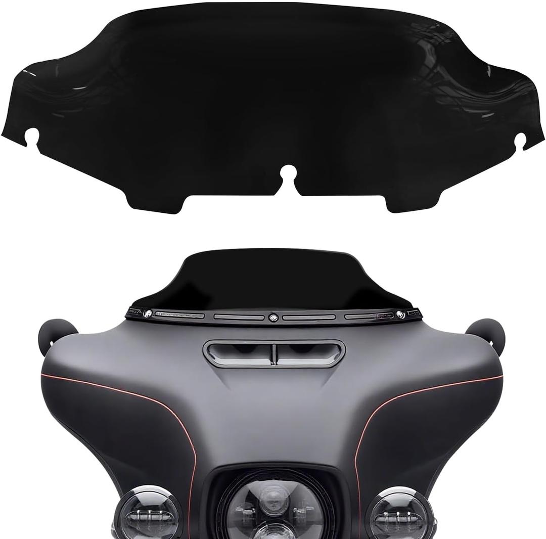6" Windshield Windscreen for 2014-2024 Harley Davidson Touring Street Glide Electra Glide/Ultra Limited/Tri Glide FLHT FLHX FLHXS FLHTK, Black