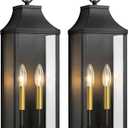 2-Pack 18" Outdoor Wall Light Fixtures,Modern Exterior Lighting Fixtures Wall Mount,Anti-Rust Porch Lights with Clear Glass,Waterproof Outside Wall Sconce Lights for House Garage Patio,E12 Base, 18 Inch-No Sensor