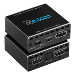 4K@120Hz HDMI 2.1 eARC Audio Extractor 1 in 1 Out Support VRR ALLM HDCP2.3 ARC eARC HDR CEC SPDlF Optical Audio Out Digital EDID for PS5 Xbox NVIDIA AMD