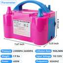 Balloon Pump 600W 110V Electric Balloon Pump Portable Electric Inflator Balloon Air Pump-2 Tying Tools Balloon Blower for Party Decoration