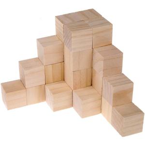 Supla 40pcs 1.5 inch - Natural Solid Wood Square Blocks - for Puzzle Making, Crafts, and DIY Projects