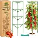 Halatool 57 Inch Tall Tomato Cages, 2 Pack Heavy Duty Metal Plant Supports Stakes for Garden, Adjustable Foldable Steel Trellis for Climbing Plants Cucumbers Peppers Cherry Flowers Vegetables Fruits