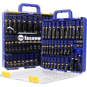 Facoow 55PCS Impact Nut Driver Set Magnetic, SAE&Metric Nut Drivers, Deep Impact Nut Drivers, Impact Socket Adapters, Wing Nut Driver, Power Bit,Quick Release Extension, Pivoting Nutsetter,Storage Box