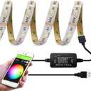 GIDERWEL Smart ZigBee 3.0 USB LED Strip Light RGBWW Kit Work with HUB Bridge TUYA Smart hub and Echo Plus for APP/Alexa Voice Control 6.56ft 5V RGB Cold Warm White RGBCCT Ambiance TV LightStrip Plus