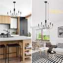 Black Chandelier 6-Light Modern Iron Farmhouse Chandeliers for Dining Room Rustic Industrial Light Fixtures for Bedroom Living Room Kitchen Island