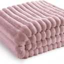Bedsure Pink Fleece Blanket for Couch - GentleSoft Cozy Soft Blankets for Women, Cute Small Throws for Girls, Pink Decor Gifts for Home Room Office, 50x60 Inches