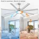 ZMISHIBO 72 inch Smart Aluminium Blade Ceiling Fans with Lights and Remote, Outdoor Large Ceiling Fans with Remote/Alexa/App for Patio Living Room, Nickel Ceiling Fan, 8 Blades