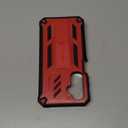 DEERLAMN Case for Samsung Galaxy S24 FE 6.7-Inch with Slide Camera Cover+Screen Protector(1 Pack), Rotated Ring Kickstand Military Grade Shockproof Protective Cover-Red