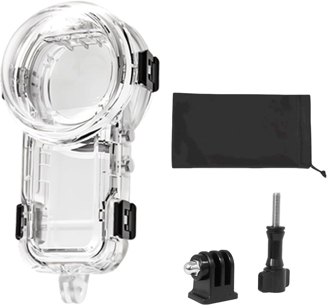 Invisible Dive Housing Case for Insta360 X5, Waterproof Up to 60m/196ft Invisible Underwater Photography Housing, X5 Protective Cover Shell with Bracket Accessories