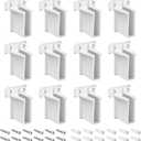 Dreyoo 12 Pack Wire Shelf End Bracket, White Plastic Closet Shelves Brackets, Wall Mount Brackets for Shelves Closet, Screws Included