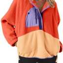 Nirovien Womens Fleece Pullover Long Sleeve Sherpa Jacket Button Down Fuzzy Sweatshirt Warm Outwear with Pockets, Small