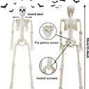 2 x CAMIRUS 2PACK 36" Skeleton Halloween Decorations, 3ft Life Full Size Skeleton with Realistic Posable Movable Joints for Halloween Haunted Houses, Lawn, Graveyard