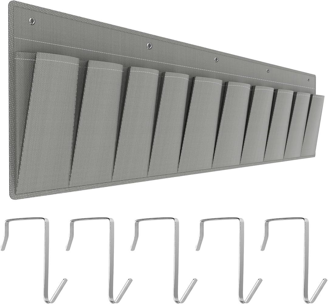RVMATE RV Shoe Storage Organizer - Hanging Bedside Pockets for Shoes, Boots, and Accessories - Grey, 10 Pockets