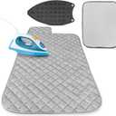 Portable Ironing Mat for Table Top - 39.8" X 18.3" Ironing Pad for Table with Magnetic Edges & 4-Layer Heat Protection, Silicone Iron Rest Pad - Foldable Fabric Mat for Washer, Dryer & Countertop