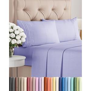 Queen Size 4 Piece Sheet Set - Comfy Breathable & Cooling Bed Sheets Set - Hotel Luxury Bedding for Women, Men, Kids, Teens, Boys & Girls - Deep Pockets, Ultra-Soft, Wrinkle Free - Oeko-Tex - Lavender