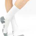 JOYNE 8 Pairs Mens Athletic Crew Socks Cushion Running Work Breathable Outdoor Socks for Men (White)