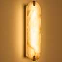 ZEROUNO Alabaster Wall Sconces, 22.8 in Natural Marble Wall Sconces Wall Lighting, Dimmable Wall Light Fixtures for Bedroom Living Room Stairs Vanity Hallway Bedside,Brushed Gold, 1 Pack
