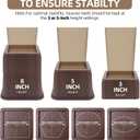 8 inch Bed Risers Adjustable Furniture Risers - Heavy Duty Non-Slip Lift Supports for Beds/Couches/Sofas, Durable Square Design with Creates Storage Space (4 Pack Brown, Huge5.5 8 inch)