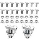 20 PCS T Slot Bolts, M8x20mm T-Slot Bolts 304 Stainless Steel A2-70 with Hexagon Flange Nuts, for Aluminum Extrusion Profile Photovoltaic Solar Mounting