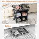 Aboxoo 2 Pack Luggage Rack with storage, Guest Room Folding Suitcase Stands, Holds up to 120 lb, Space Saving Suitcase Holders for guest room, Bedroom Hotel, Grey