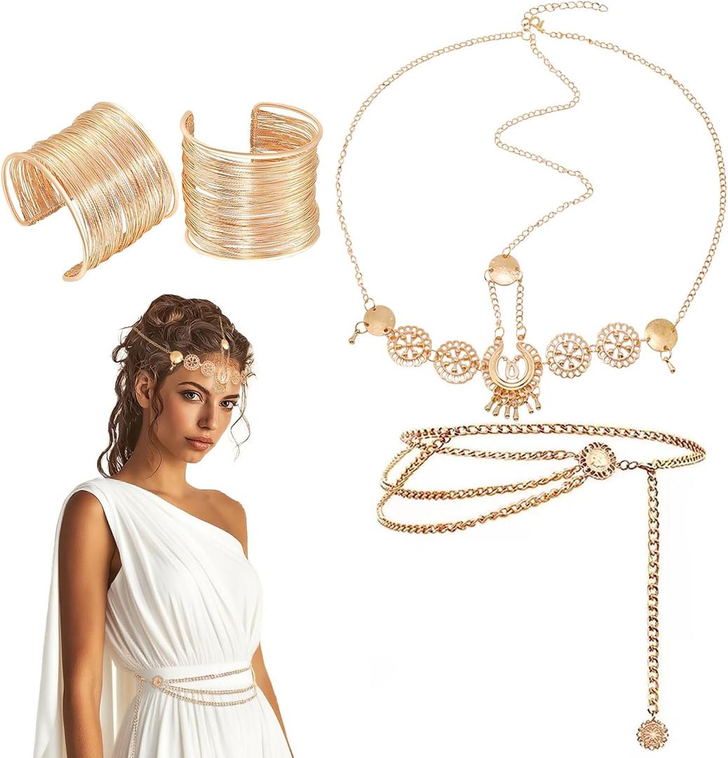 JeVenis Greek Goddess Costume Accessories Women Grecian Costume Leaf Crown Headband for Cosplay Party Supplies