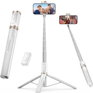 Fuloview 72'' Selfie Stick for iPhone,Tripod Wireless Remote for Selfies,Group Photograph,Video Recording. Phone Stand Compatible with iPhone Android Phone,Camera (whites)